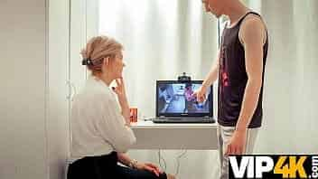 TUTOR4K. Lucky guy manages to seduce and satisfy strict tutor in his room video