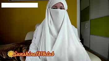 Muslim Arabic girl wearing Hijab on cam recorded show 11.28 video