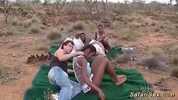 hot chocolade african girls in a real interracial outdoor groupsex bukkake fuck orgy video