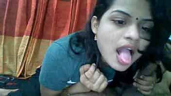 Hot Indian desi girl gives a blowjob and cries for it - HotGirlsCam69.com video