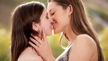 Horny babe seduces teen brunette into oral sex - Dani Daniels, Ally Evans video