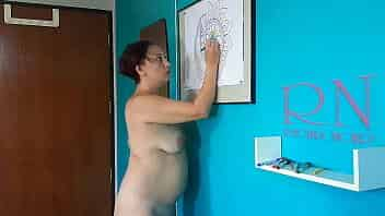 Color the picture naked. Naked artist. Naked art gallery. video